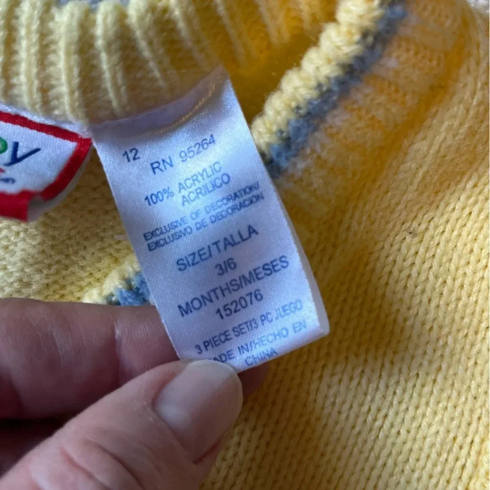 Baby Togs dinosaur vest, yellow with blue, 3-6 months